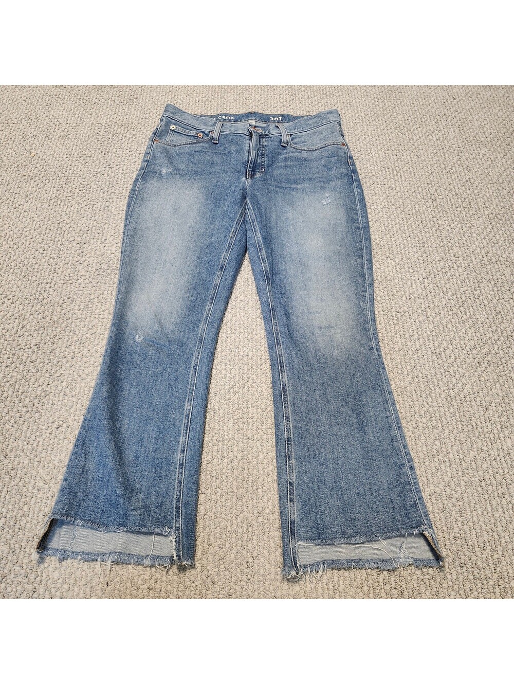 J Crew Demi Boot Crop Blue Jeans Size 30T